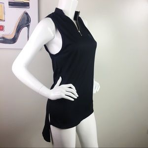 Adidas Black Ribbed sleeveless zipper tank 12
